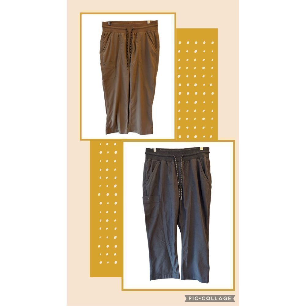 <<Bundle of 2>> Columbia Gavin Ridge Pull-on Cargo Capri Pants sz L Outdoor Hiki